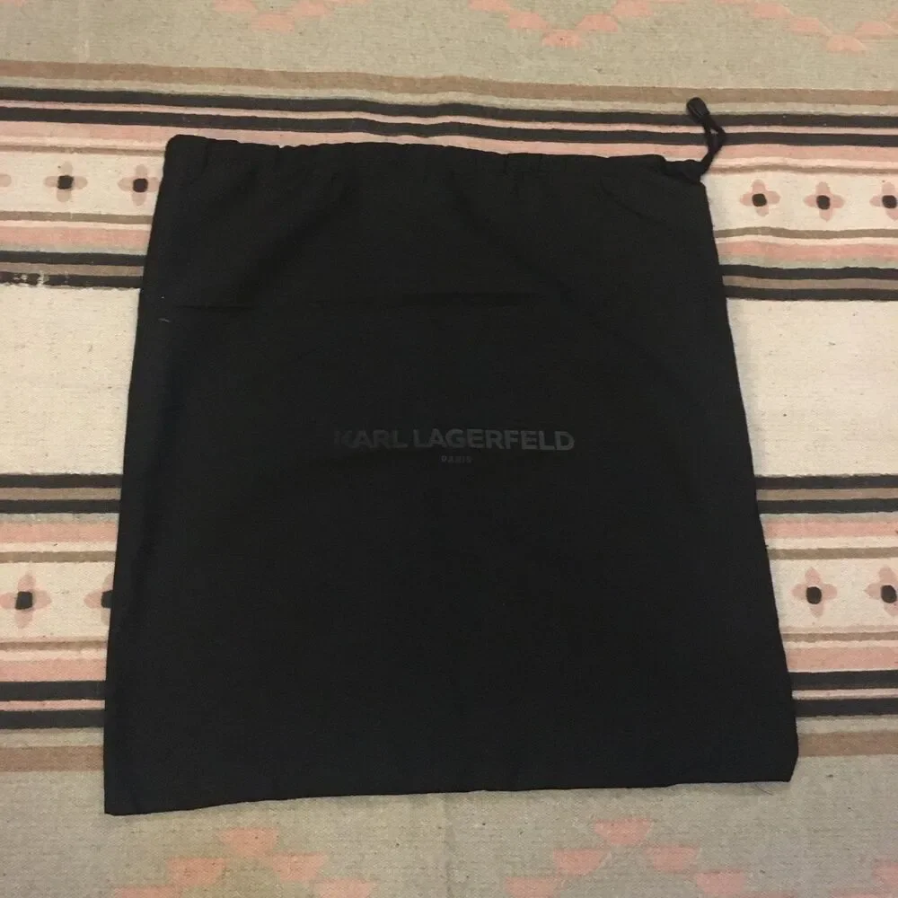 Karl Lagerfeld Paris Large 17” x 18” Black Dustbag garment bag drawstring